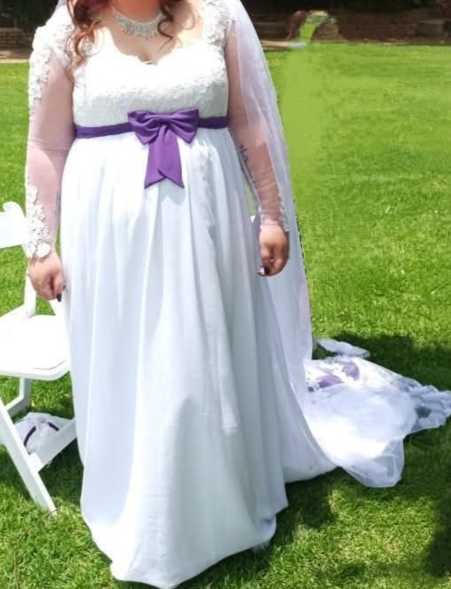 Elegant white wedding dress
