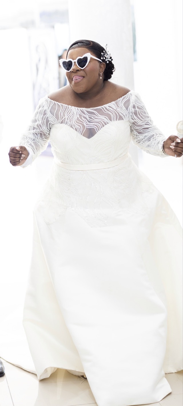 Elegant white wedding dress